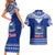Toa Samoa Christmas Couples Matching Short Sleeve Bodycon Dress and Hawaiian Shirt Samoa Siva Tau Manuia Le Kerisimasi Blue Vibe LT9 - Wonder Print Shop