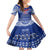 Toa Samoa Christmas Family Matching Short Sleeve Bodycon Dress and Hawaiian Shirt Samoa Siva Tau Manuia Le Kerisimasi Blue Vibe - Wonder Print Shop