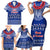 Toa Samoa Christmas Family Matching Short Sleeve Bodycon Dress and Hawaiian Shirt Samoa Siva Tau Manuia Le Kerisimasi Blue Vibe - Wonder Print Shop