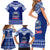 Toa Samoa Christmas Family Matching Short Sleeve Bodycon Dress and Hawaiian Shirt Samoa Siva Tau Manuia Le Kerisimasi Blue Vibe - Wonder Print Shop