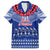 Toa Samoa Christmas Family Matching Short Sleeve Bodycon Dress and Hawaiian Shirt Samoa Siva Tau Manuia Le Kerisimasi Blue Vibe - Wonder Print Shop