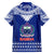 Toa Samoa Christmas Family Matching Short Sleeve Bodycon Dress and Hawaiian Shirt Samoa Siva Tau Manuia Le Kerisimasi Blue Vibe - Wonder Print Shop