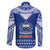 Toa Samoa Christmas Family Matching Short Sleeve Bodycon Dress and Hawaiian Shirt Samoa Siva Tau Manuia Le Kerisimasi Blue Vibe - Wonder Print Shop