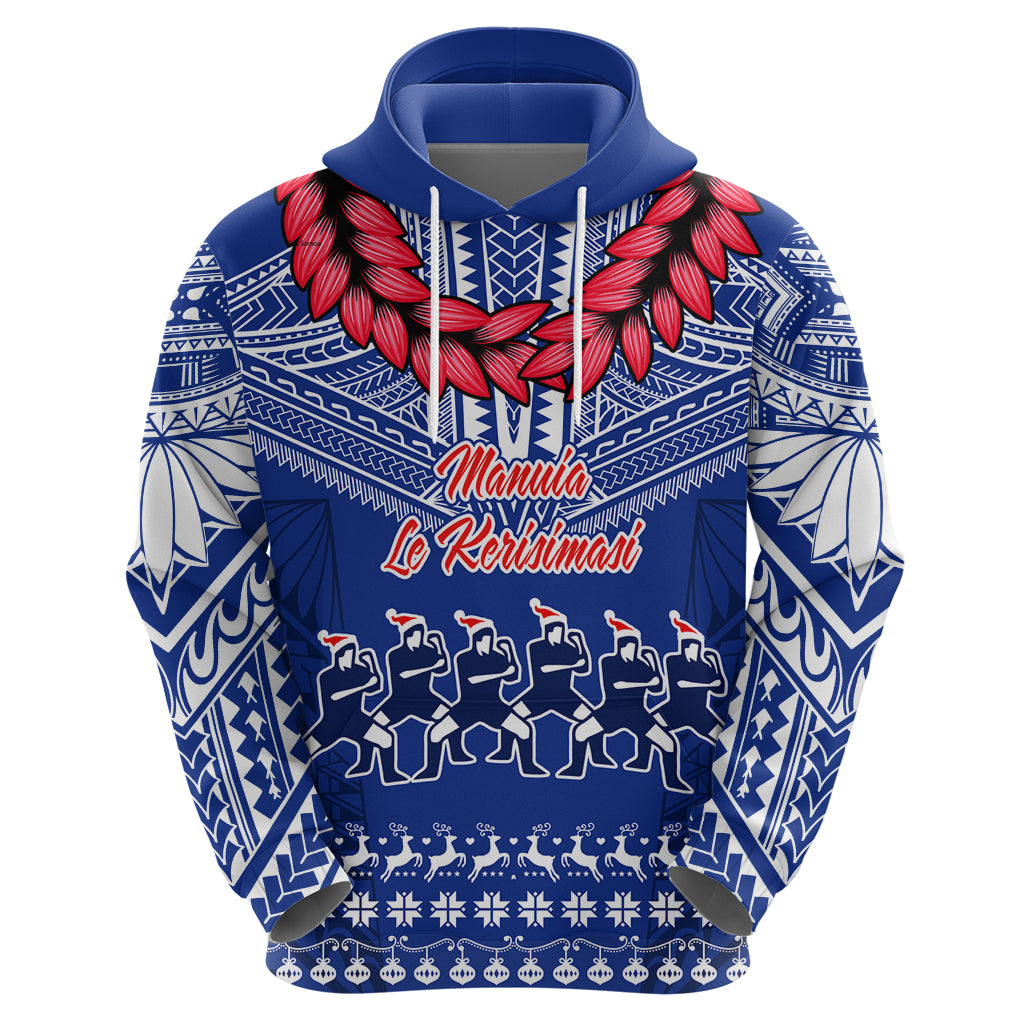 Toa Samoa Christmas Hoodie Samoa Siva Tau Manuia Le Kerisimasi Blue Vibe - Wonder Print Shop