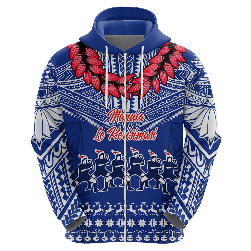 Toa Samoa Christmas Hoodie Samoa Siva Tau Manuia Le Kerisimasi Blue Vibe - Wonder Print Shop