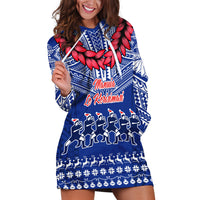 Toa Samoa Christmas Hoodie Dress Samoa Siva Tau Manuia Le Kerisimasi Blue Vibe - Wonder Print Shop