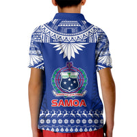 Toa Samoa Christmas Kid Polo Shirt Samoa Siva Tau Manuia Le Kerisimasi Blue Vibe - Wonder Print Shop