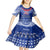 Toa Samoa Christmas Kid Short Sleeve Dress Samoa Siva Tau Manuia Le Kerisimasi Blue Vibe - Wonder Print Shop