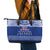 Toa Samoa Christmas Leather Tote Bag Samoa Siva Tau Manuia Le Kerisimasi Blue Vibe - Wonder Print Shop