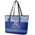 Toa Samoa Christmas Leather Tote Bag Samoa Siva Tau Manuia Le Kerisimasi Blue Vibe - Wonder Print Shop