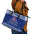 Toa Samoa Christmas Leather Tote Bag Samoa Siva Tau Manuia Le Kerisimasi Blue Vibe - Wonder Print Shop