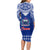 Toa Samoa Christmas Long Sleeve Bodycon Dress Samoa Siva Tau Manuia Le Kerisimasi Blue Vibe - Wonder Print Shop