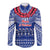 Toa Samoa Christmas Long Sleeve Button Shirt Samoa Siva Tau Manuia Le Kerisimasi Blue Vibe - Wonder Print Shop