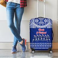 Toa Samoa Christmas Luggage Cover Samoa Siva Tau Manuia Le Kerisimasi Blue Vibe - Wonder Print Shop