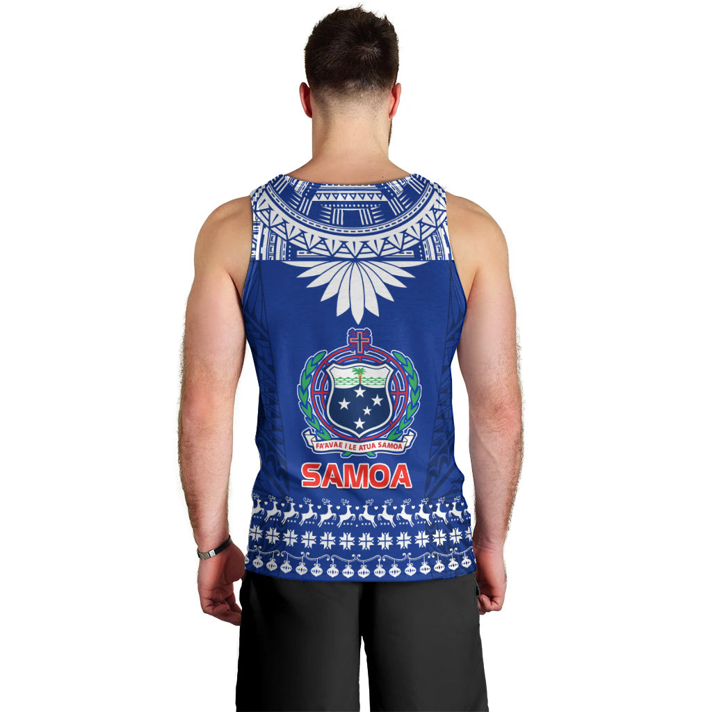 Toa Samoa Christmas Men Tank Top Samoa Siva Tau Manuia Le Kerisimasi Blue Vibe - Wonder Print Shop