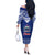 Toa Samoa Christmas Off The Shoulder Long Sleeve Dress Samoa Siva Tau Manuia Le Kerisimasi Blue Vibe - Wonder Print Shop