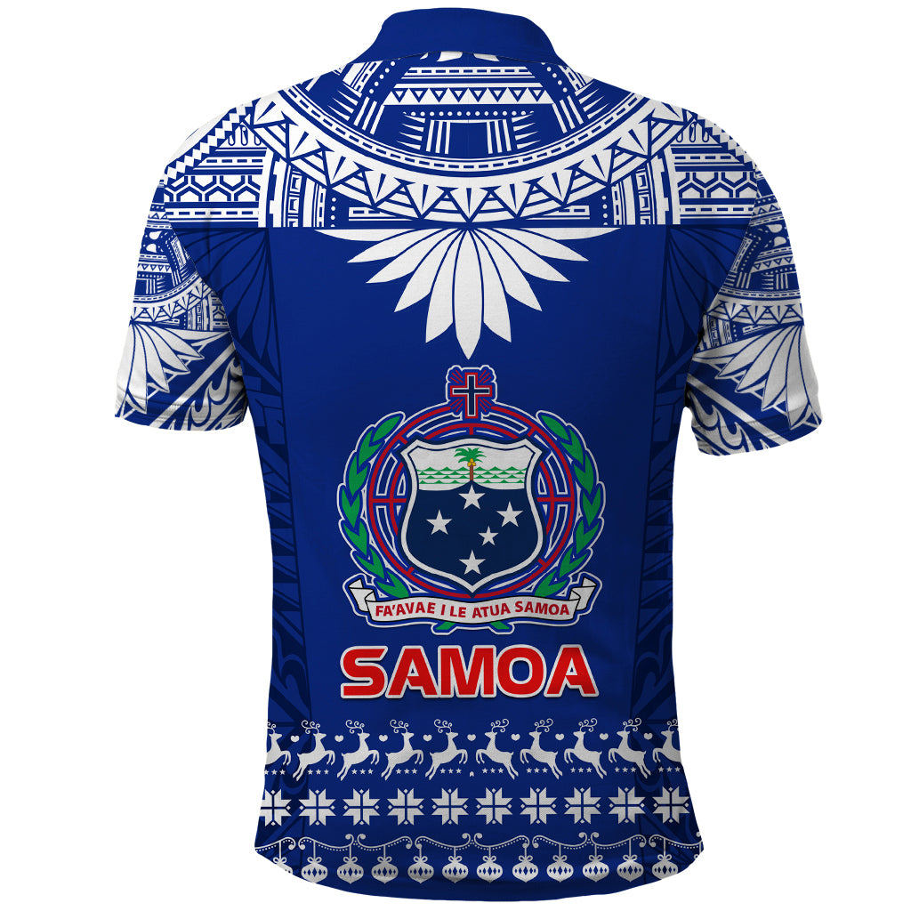Toa Samoa Christmas Polo Shirt Samoa Siva Tau Manuia Le Kerisimasi Blue Vibe - Wonder Print Shop