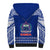 Toa Samoa Christmas Sherpa Hoodie Samoa Siva Tau Manuia Le Kerisimasi Blue Vibe - Wonder Print Shop