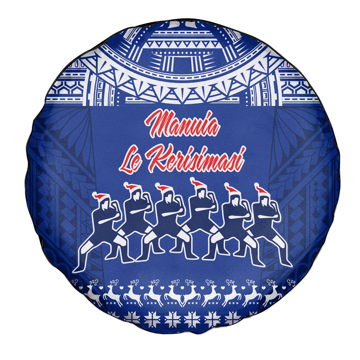 Toa Samoa Christmas Spare Tire Cover Samoa Siva Tau Manuia Le Kerisimasi Blue Vibe - Wonder Print Shop