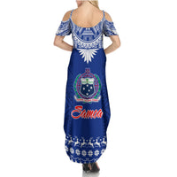 Toa Samoa Christmas Summer Maxi Dress Samoa Siva Tau Manuia Le Kerisimasi Blue Vibe - Wonder Print Shop