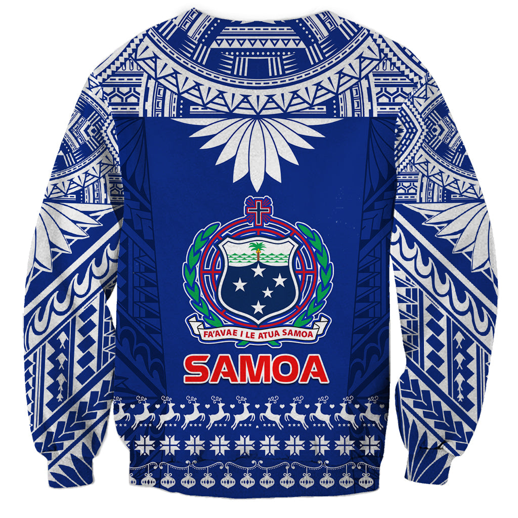 Toa Samoa Christmas Sweatshirt Samoa Siva Tau Manuia Le Kerisimasi Blue Vibe - Wonder Print Shop