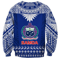 Toa Samoa Christmas Sweatshirt Samoa Siva Tau Manuia Le Kerisimasi Blue Vibe - Wonder Print Shop