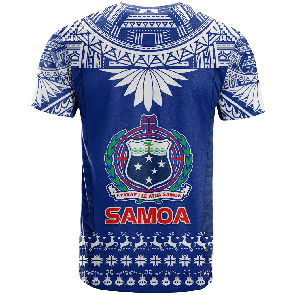 Toa Samoa Christmas T Shirt Samoa Siva Tau Manuia Le Kerisimasi Blue Vibe - Wonder Print Shop