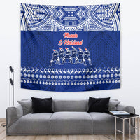 Toa Samoa Christmas Tapestry Samoa Siva Tau Manuia Le Kerisimasi Blue Vibe - Wonder Print Shop