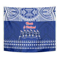 Toa Samoa Christmas Tapestry Samoa Siva Tau Manuia Le Kerisimasi Blue Vibe - Wonder Print Shop