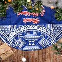 Toa Samoa Christmas Tree Skirt Samoa Siva Tau Manuia Le Kerisimasi Blue Vibe - Wonder Print Shop