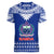 Toa Samoa Christmas Women V Neck T Shirt Samoa Siva Tau Manuia Le Kerisimasi Blue Vibe - Wonder Print Shop