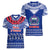 Toa Samoa Christmas Women V Neck T Shirt Samoa Siva Tau Manuia Le Kerisimasi Blue Vibe - Wonder Print Shop