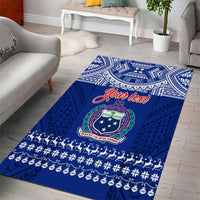 Personalised Toa Samoa Christmas Area Rug Samoa Siva Tau Manuia Le Kerisimasi Blue Vibe LT9 - Wonder Print Shop