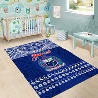 Personalised Toa Samoa Christmas Area Rug Samoa Siva Tau Manuia Le Kerisimasi Blue Vibe LT9 - Wonder Print Shop