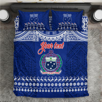 Personalised Toa Samoa Christmas Bedding Set Samoa Siva Tau Manuia Le Kerisimasi Blue Vibe LT9 - Wonder Print Shop
