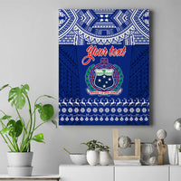 Personalised Toa Samoa Christmas Canvas Wall Art Samoa Siva Tau Manuia Le Kerisimasi Blue Vibe LT9 - Wonder Print Shop