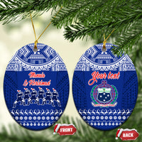Personalised Toa Samoa Christmas Ceramic Ornament Samoa Siva Tau Manuia Le Kerisimasi Blue Vibe LT9 - Wonder Print Shop