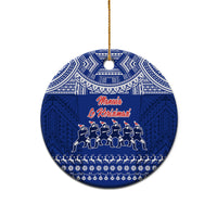 Personalised Toa Samoa Christmas Ceramic Ornament Samoa Siva Tau Manuia Le Kerisimasi Blue Vibe LT9 - Wonder Print Shop