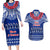 Personalised Toa Samoa Christmas Couples Matching Long Sleeve Bodycon Dress and Hawaiian Shirt Samoa Siva Tau Manuia Le Kerisimasi Blue Vibe LT9 - Wonder Print Shop