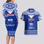 Personalised Toa Samoa Christmas Couples Matching Long Sleeve Bodycon Dress and Hawaiian Shirt Samoa Siva Tau Manuia Le Kerisimasi Blue Vibe LT9 - Wonder Print Shop