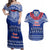 Personalised Toa Samoa Christmas Couples Matching Off Shoulder Maxi Dress and Hawaiian Shirt Samoa Siva Tau Manuia Le Kerisimasi Blue Vibe LT9 - Wonder Print Shop
