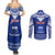 Personalised Toa Samoa Christmas Couples Matching Summer Maxi Dress and Long Sleeve Button Shirt Samoa Siva Tau Manuia Le Kerisimasi Blue Vibe LT9 - Wonder Print Shop