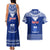 Personalised Toa Samoa Christmas Couples Matching Tank Maxi Dress and Hawaiian Shirt Samoa Siva Tau Manuia Le Kerisimasi Blue Vibe LT9 - Wonder Print Shop