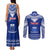 Personalised Toa Samoa Christmas Couples Matching Tank Maxi Dress and Long Sleeve Button Shirt Samoa Siva Tau Manuia Le Kerisimasi Blue Vibe LT9 - Wonder Print Shop