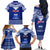 Personalised Toa Samoa Christmas Family Matching Off Shoulder Long Sleeve Dress and Hawaiian Shirt Samoa Siva Tau Manuia Le Kerisimasi Blue Vibe - Wonder Print Shop