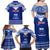 Personalised Toa Samoa Christmas Family Matching Off Shoulder Maxi Dress and Hawaiian Shirt Samoa Siva Tau Manuia Le Kerisimasi Blue Vibe LT9 - Wonder Print Shop