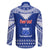 Personalised Toa Samoa Christmas Family Matching Off Shoulder Short Dress and Hawaiian Shirt Samoa Siva Tau Manuia Le Kerisimasi Blue Vibe LT9 - Wonder Print Shop