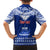 Personalised Toa Samoa Christmas Family Matching Short Sleeve Bodycon Dress and Hawaiian Shirt Samoa Siva Tau Manuia Le Kerisimasi Blue Vibe - Wonder Print Shop