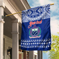 Personalised Toa Samoa Christmas Garden Flag Samoa Siva Tau Manuia Le Kerisimasi Blue Vibe - Wonder Print Shop