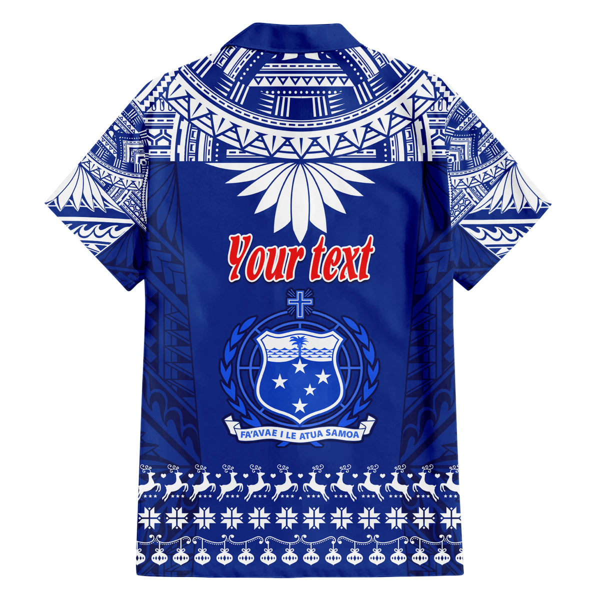 Personalised Toa Samoa Christmas Hawaiian Shirt Samoa Siva Tau Manuia Le Kerisimasi Blue Vibe - Wonder Print Shop